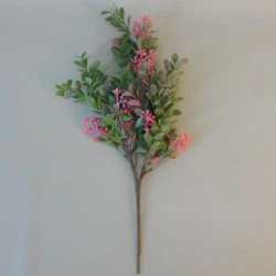 Artificial Boxwood Plants with Pink Buds 39cm - BOX008 EE3