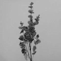 Silk Eucalyptus Stem Large Leaf Black Silver - EUC024 EE4