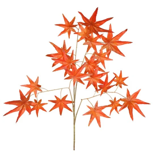 Artificial Maple Leaves Branch Orange 63cm  - MAP002 63cm BB4