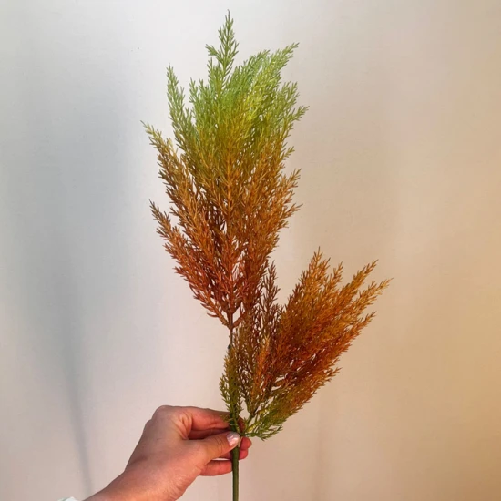 Artificial Pampas Grass Green Orange 70cm - PAM033 R3