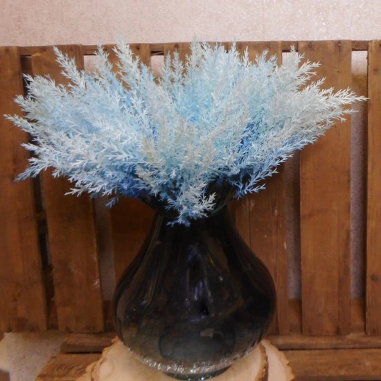 Artificial Pampas Grass Pick x 6 Teal Blue 37cm - PAM026 L3