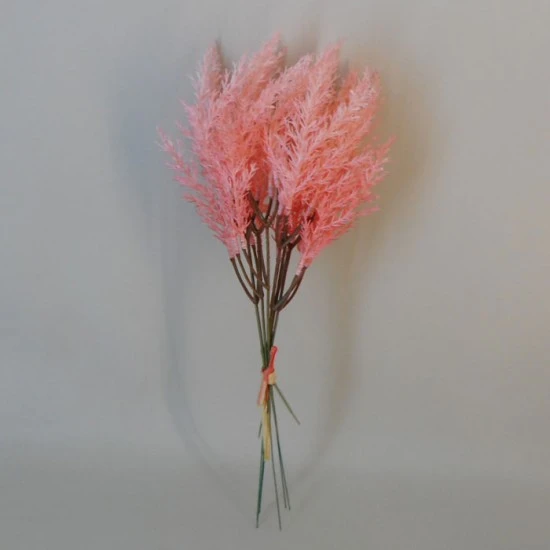 Artificial Pampas Grass Pick x 6 Coral Pink 37cm - PAM029 M3