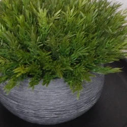 Faux Vanilla Bush in Grey Stone Bowl 33cm - VAN002 