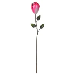 Metal Rose Bud Stake Pink - MET015 BX4