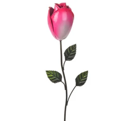 Metal Rose Bud Stake Pink - MET015 BX4