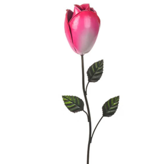 Metal Rose Bud Stake Pink - MET015 BX4