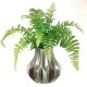 Artificial Fern in Silver Geometric Vase - FER054 5A