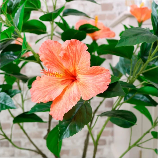 Artificial Hibiscus Tree Orange 90cm - HIB001