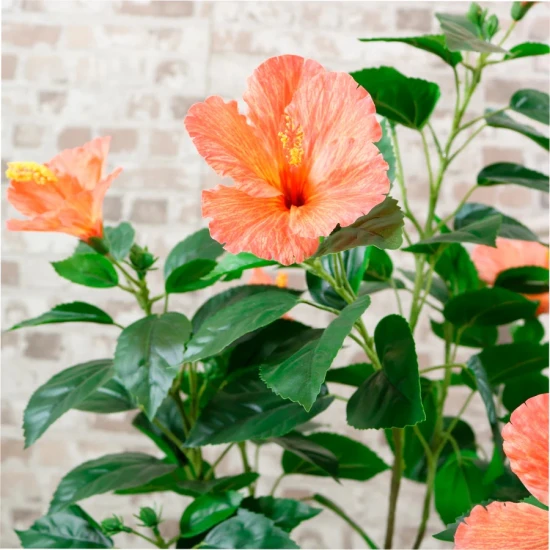 Artificial Hibiscus Tree Orange 90cm - HIB001