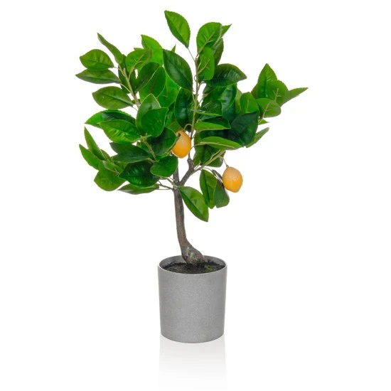 Real Touch Artificial Lemon Tree in Grey Pot 45cm - LEM505 3A