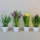 Artificial Muscari Plant in White Pot 21cm - MUS002 3B
