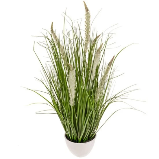 Artificial Plants Potted Grass and Cattails Cream - GRA024 3E
