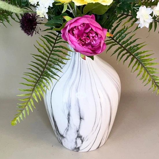 Amelia Faux Flowers Arrangement | Peony Poppy and Clematis Vase - AME001