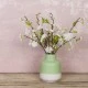 Artificial Flower Arrangement | White Blossom in Green Vase - BLV002 