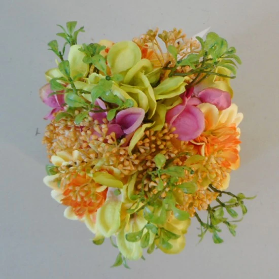Artificial Flower Arrangements | Dahlias and Hydrangeas Yellow - DAH006 3D