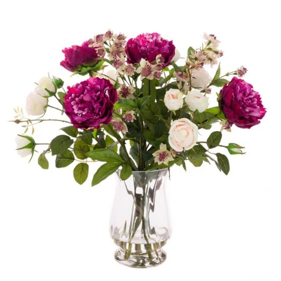 Artificial Flower Arrangements | Faux Peony Rose and Astrantia - PEO009 3A