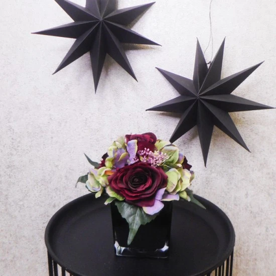 Burgundy Roses and Green Hydrangeas Artificial Flower Arrangements - ROS019 3C