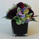 Burgundy Roses and Green Hydrangeas Artificial Flower Arrangements - ROS019 3C