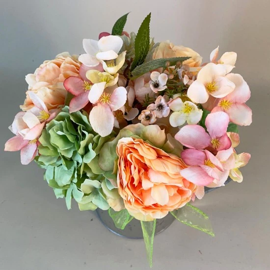 Blossom and Ranunculus in Zinc Jug 28cm | Artificial Flower Arrangements - JUG010 6D