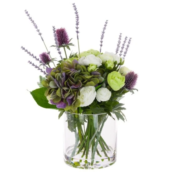 Artificial Flower Arrangement | Hydrangeas Ranunculus and Thistles - HYD016 6C
