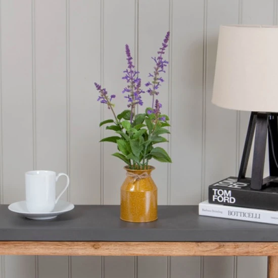 Artificial Plant Potted Lavender in Mini Milk Churn - LAV008 6D