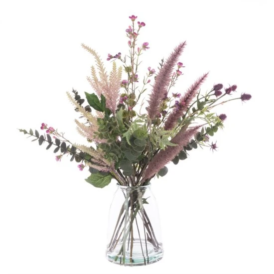 Artificial Flower Arrangement | Thistles and Grasses Purple - THI001 7C