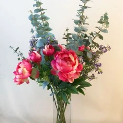 Elegant Pink Peonies Vase | Artificial Flower Arrangements - PEO007 FR