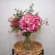 Centerpiece Arrangement | Pink Artificial Hydrangeas & Eucalyptus - HYD021 1B
