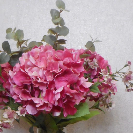 Centerpiece Arrangement | Pink Artificial Hydrangeas & Eucalyptus - HYD021 1B