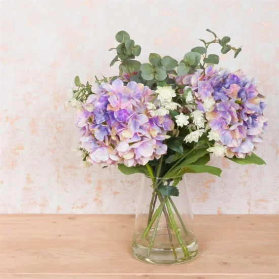 Centerpiece Arrangement | Mauve Artificial Hydrangeas & Eucalyptus - HYD022 1A