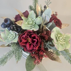 Paloma Christmas Hat Box Flowers - X21093