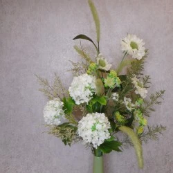 Judy Faux Flowers Arrangement | Viburnum and Garden Flowers Vase - VIB002 4C