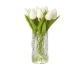 Artificial Flower Arrangements | White Faux Tulips in Glass Vase - TUL003 4A