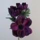 Artificial Anemones Aubergine Plum 45cm - A116 A2
