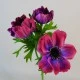 Artificial Anemones Purple Flowers 45cm - A091 A2