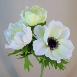 Artificial Anemones White 45cm - A092 B4