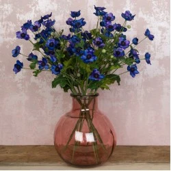 Artificial Japanese Anemones Dark Blue 68cm - A096 