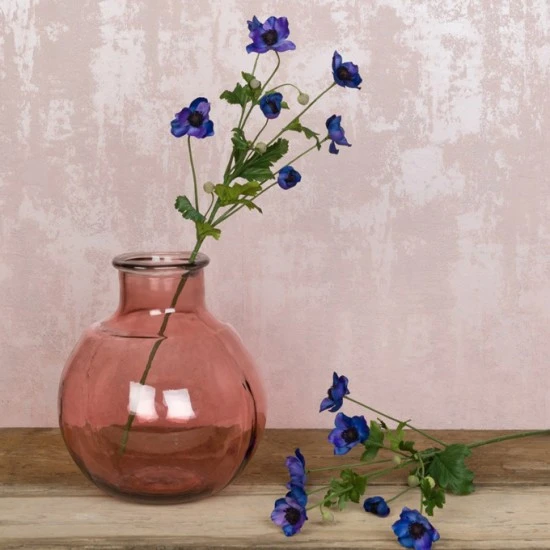 Artificial Japanese Anemones Dark Blue 68cm - A096 