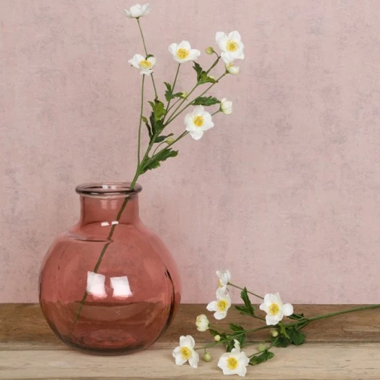 Artificial Japanese Anemones White 68cm - A097 A4