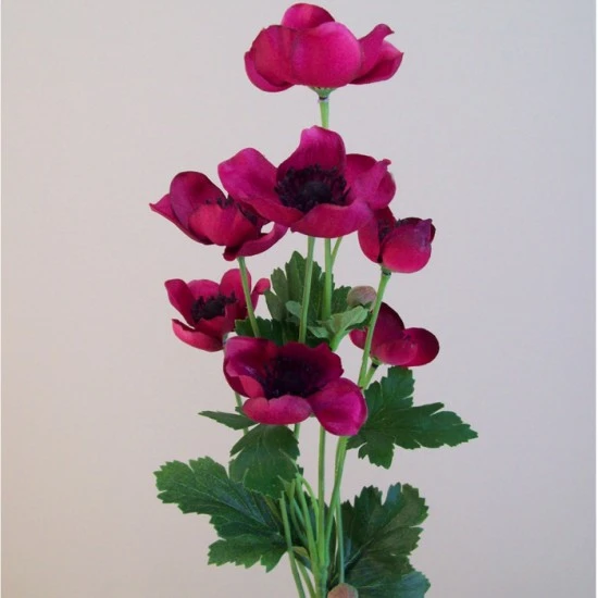 Artificial Japanese Anemones Magenta Pink 68cm - A095 A3