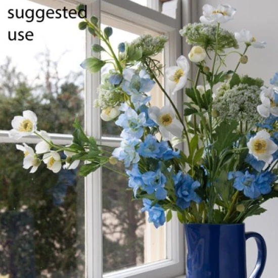 Artificial Japanese Anemones White 68cm - A097 A4