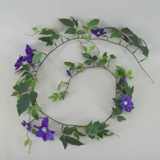 Artificial Clematis Garland Blue Purple 138cm - C094 A3
