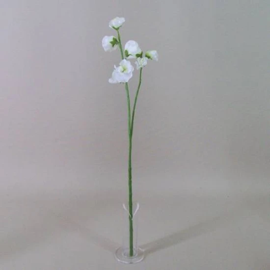 Artificial Sweet Peas Stem White 49cm - S065 U3