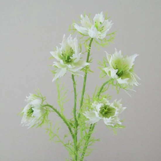 Artificial Nigella Love in the Mist White 56cm - N009 T2