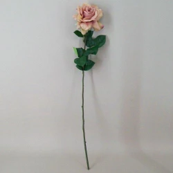 Artificial Tea Rose Vintage Apricot 70cm - R279 KK1