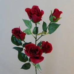 Fleur Artificial Rose Spray Red 68cm - R331 