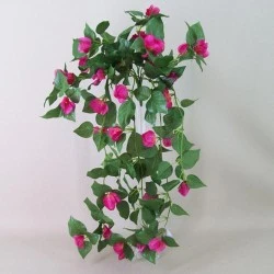 Artificial Silk Trailing Bougainvillea Plant Hot Pink 80cm - B024 EE2