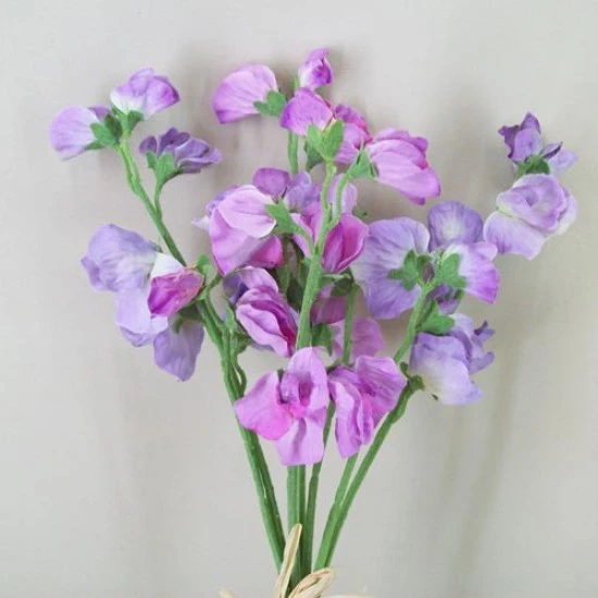 Artificial Sweet Peas Posy Lavender 42cm - S081 Q2