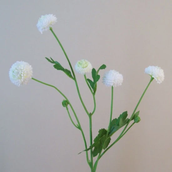 Artificial Button Asters White 58cm - A115 A2