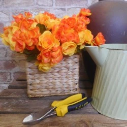 Artificial Begonia Plants Orange 28cm - B086 H3